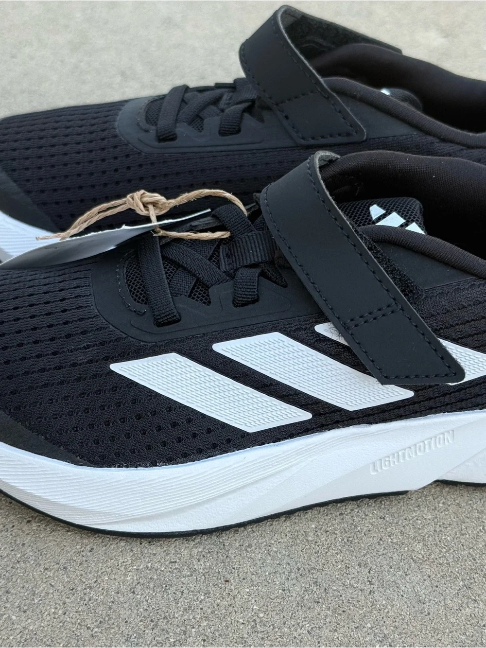 adidas Kids Black and White Hook-and-Loop Sneakers